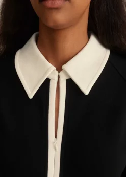 ME+EM Travel Tailoring Contrast Detail Maxi Dress Black/Light Cream