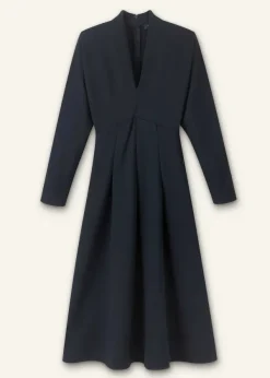Discount ME+EM Travel Tailoring Fit And Flare Midi Dress Navy