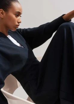 Discount ME+EM Travel Tailoring Fit And Flare Midi Dress Navy