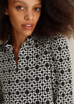 Discount ME+EM Travel Tailoring Graphic Jacquard Swing Top Black/White