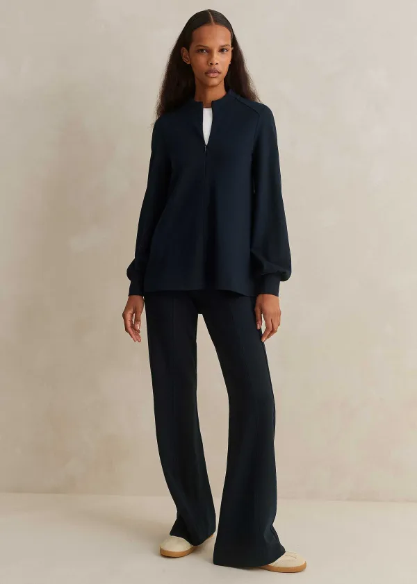 Hot ME+EM Travel Tailoring Kick Flare Trouser Navy