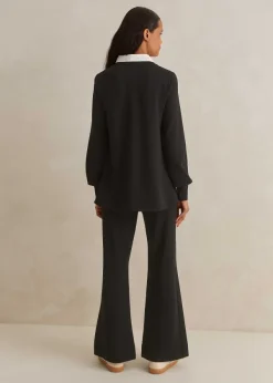 Outlet ME+EM Travel Tailoring Kick-Flare Trouser Co-Ord Black