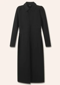 Hot ME+EM Travel Tailoring Midi Shirt Dress Black