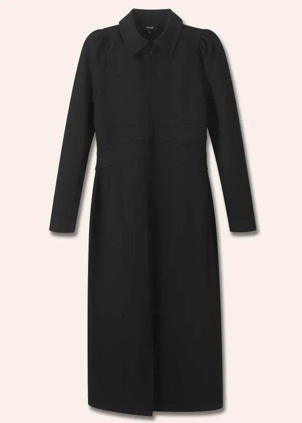 Hot ME+EM Travel Tailoring Midi Shirt Dress Black