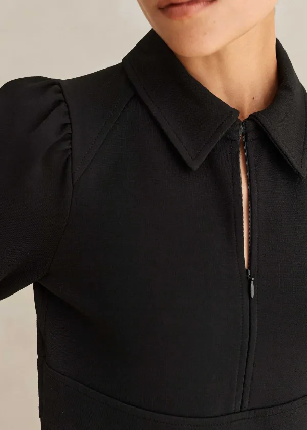 Hot ME+EM Travel Tailoring Midi Shirt Dress Black