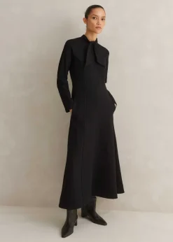 Sale ME+EM Travel Tailoring Necktie Maxi Dress Black