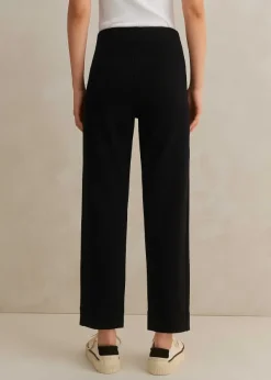 ME+EM Travel Tailoring Pull On Slim Crop Trouser Black