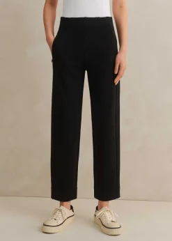 ME+EM Travel Tailoring Pull On Slim Crop Trouser Black