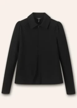 ME+EM Travel Tailoring Shirt Collar Swing Top Black