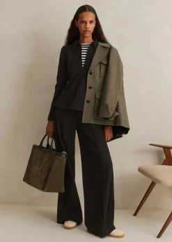 ME+EM Travel Tailoring Shirt Collar Swing Top Black