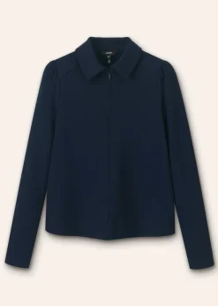 Clearance ME+EM Travel Tailoring Shirt Collar Swing Top Navy