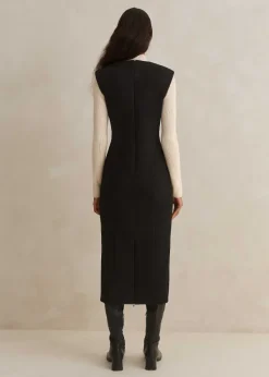 Online ME+EM Travel Tailoring Sleeveless Pencil Dress Black