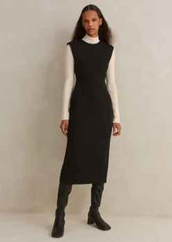 Online ME+EM Travel Tailoring Sleeveless Pencil Dress Black