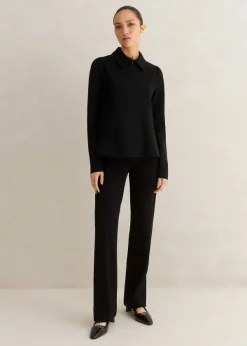 Outlet ME+EM Travel Tailoring Slim Flare Trouser Co-Ord Black