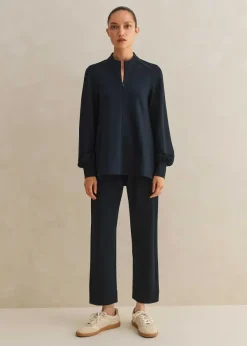 Best ME+EM Travel Tailoring Slim-Crop Trouser Co-Ord Blue