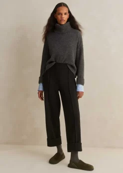 ME+EM Travel Tailoring Turn-Up Straight Leg Trouser Black