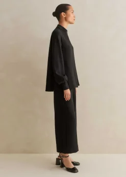 Discount ME+EM Travel Tailoring Wide-Leg Crop Trouser Co-Ord Black