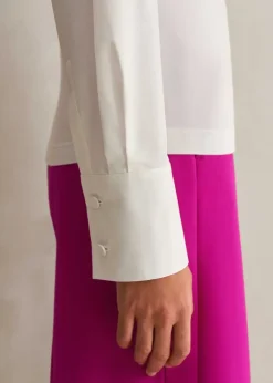 ME+EM Tuxedo Layering Shirt + Tie Soft White
