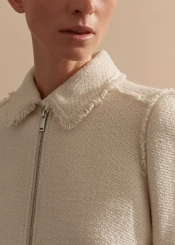 Clearance ME+EM Tweed Bomber Jacket Cream