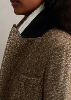 Best ME+EM Tweed Cropped Coat Jacket Cream/Mocha