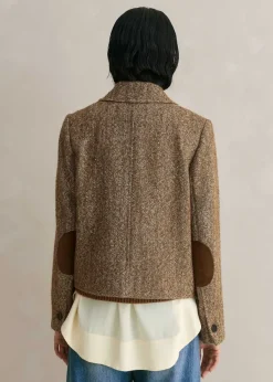 Best ME+EM Tweed Cropped Coat Jacket Cream/Mocha