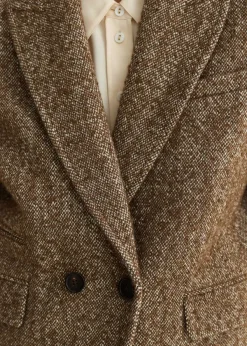 Best ME+EM Tweed Cropped Coat Jacket Cream/Mocha