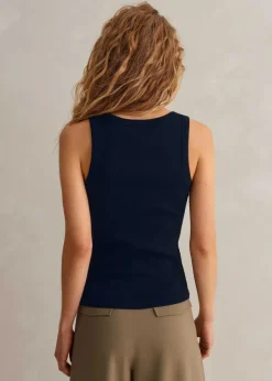 New ME+EM Ultimate Crew Neck Vest Navy