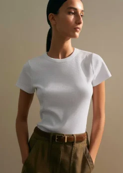 Online ME+EM Ultimate Fitted Rib Crew Neck Tee Bright White