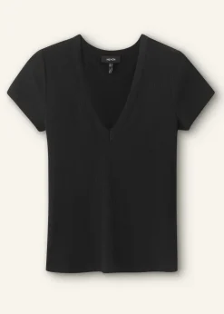 Online ME+EM Ultimate Fitted Rib V-Neck Tee Black