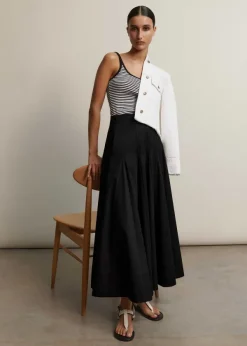 New ME+EM Ultimate Stripe Rib Cami Soft White/Black
