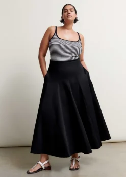 New ME+EM Ultimate Stripe Rib Cami Soft White/Black