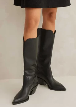 Sale ME+EM Western Knee High Boot Black