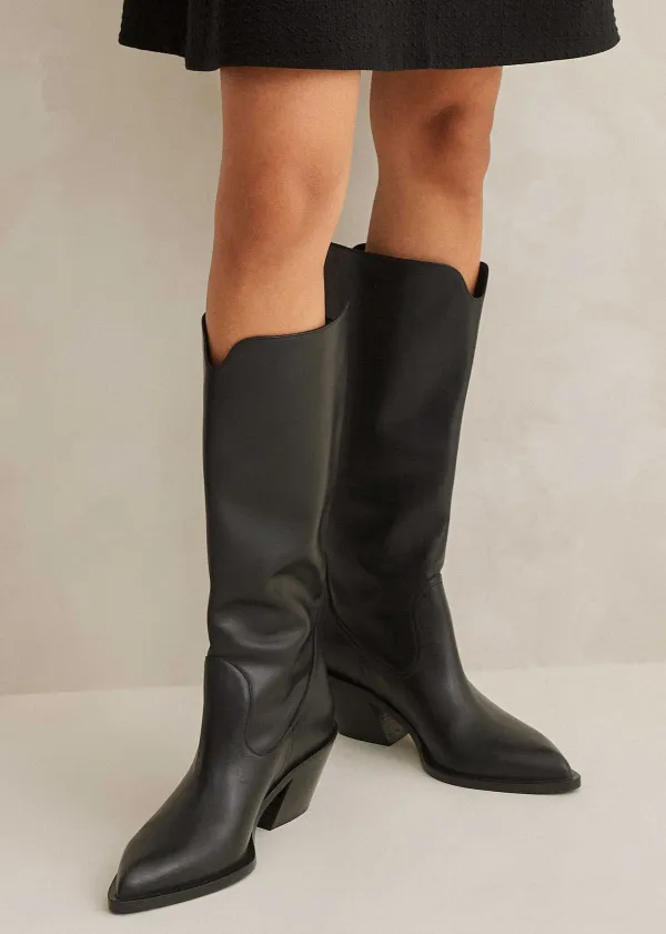 Sale ME+EM Western Knee High Boot Black