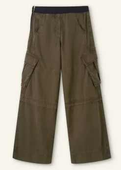 ME+EM Wide-Leg Cargo Trouser Spring Olive