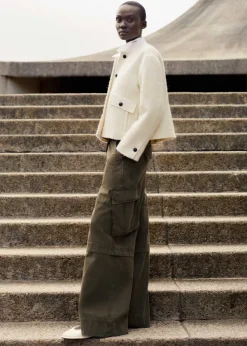 ME+EM Wide-Leg Cargo Trouser Spring Olive