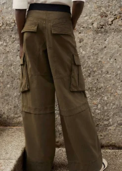 ME+EM Wide-Leg Cargo Trouser Spring Olive