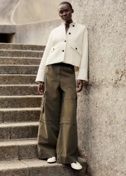 ME+EM Wide-Leg Cargo Trouser Spring Olive