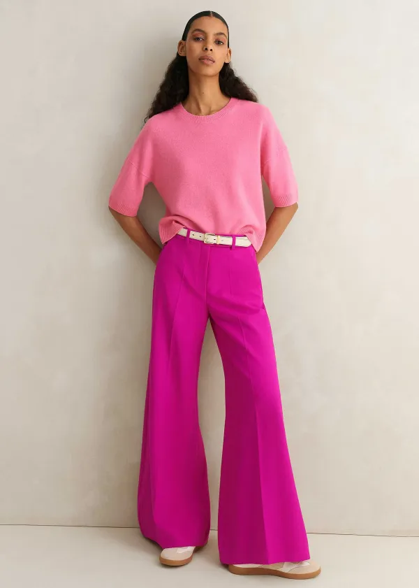 Sale ME+EM Wide-Leg Flare Trouser Electric Pink