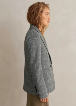 Best ME+EM Wool Check Boyfriend Blazer Multi Check