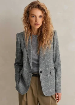 Best ME+EM Wool Check Boyfriend Blazer Multi Check