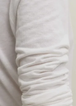 ME+EM Wool Jersey Henley Top Fresh White