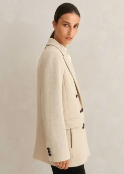 Outlet ME+EM Wool-Blend Blazer Coat Butter