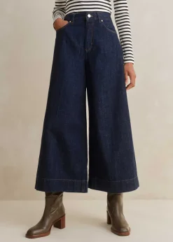 Sale ME+EM Worn In Culotte Jean Dark Blue Wash
