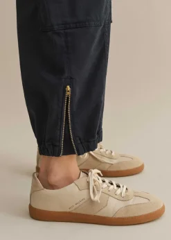 New ME+EM Zip Detail Crop Cargo Jogger Washed Navy Eclipse
